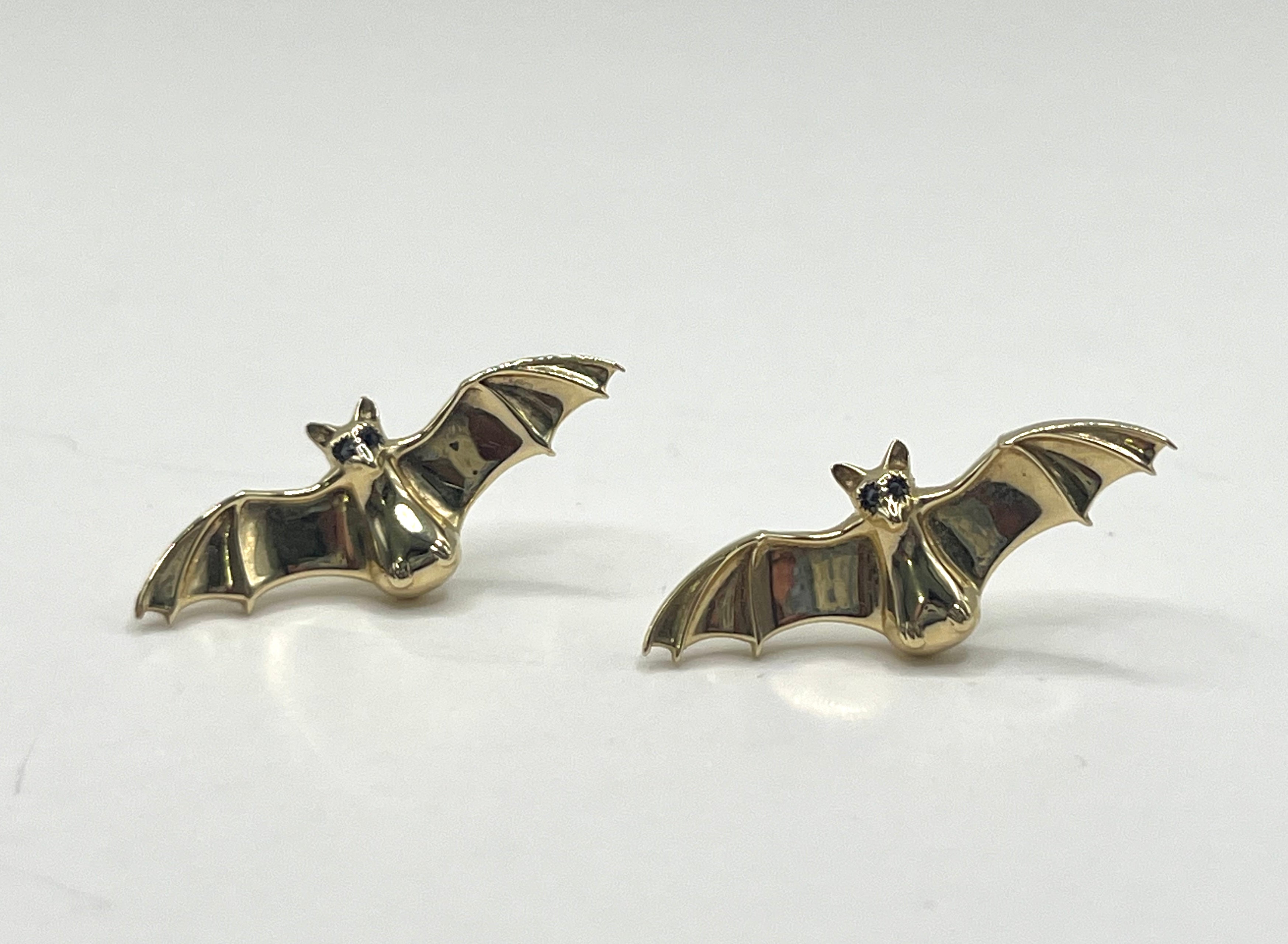 Batty and Clyde Studs in 14K Gold