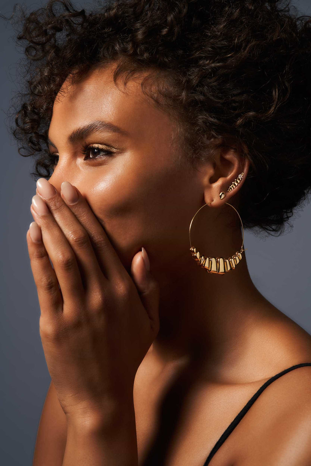 Smiling Locket Hoop Earrings