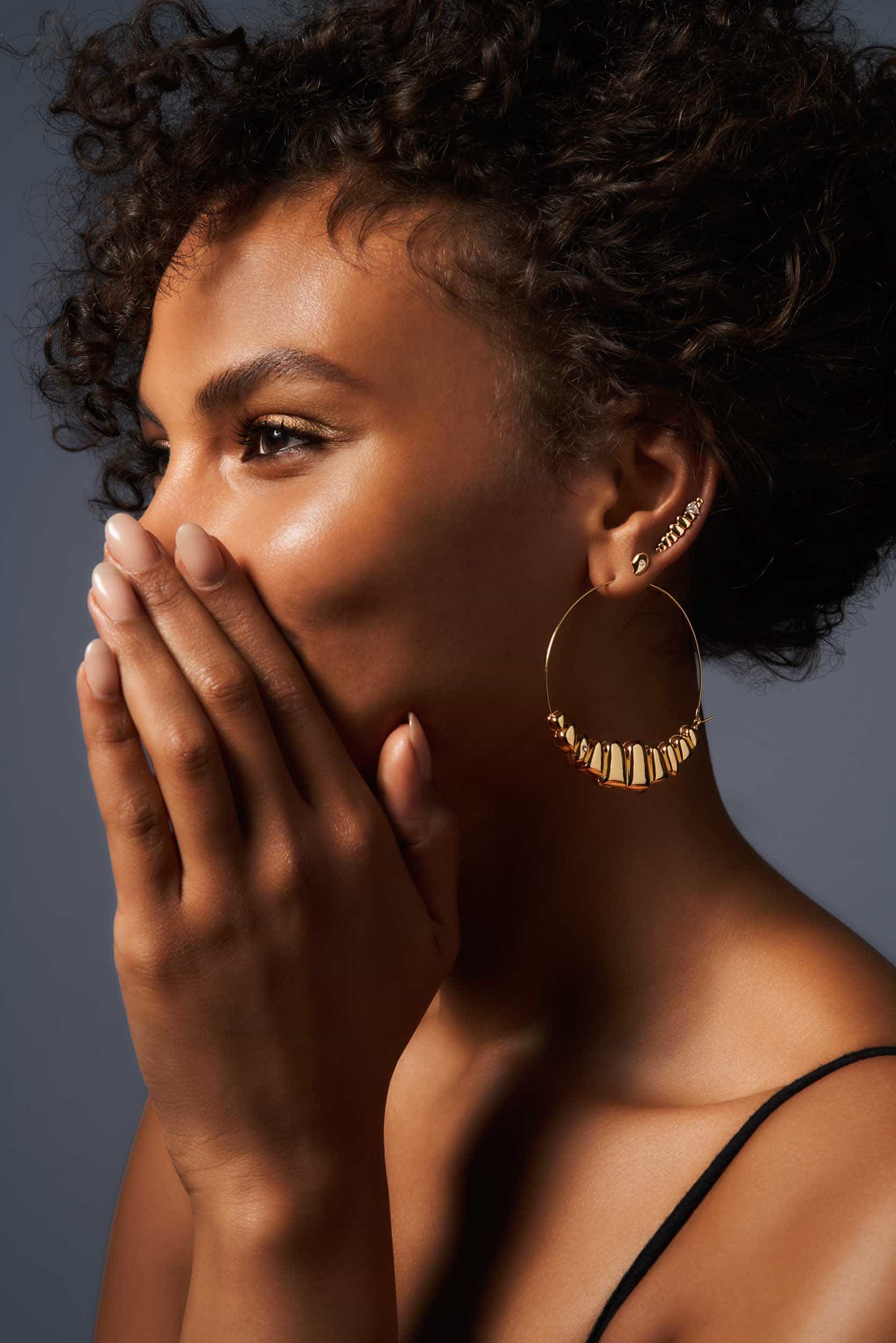 Smiling Locket Hoop Earrings